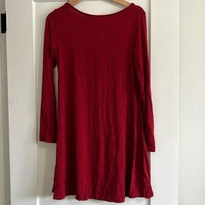 Red low back swing dress